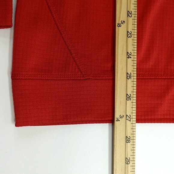 Demarini Baseball Shirt Mens Medium Red Raglan Heater Fleece Logo Pullover Top - Picture 13 of 13